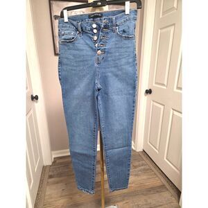 Truth & Theory Medium Wash High Waisted Ankle Skinny Jeans Size 6